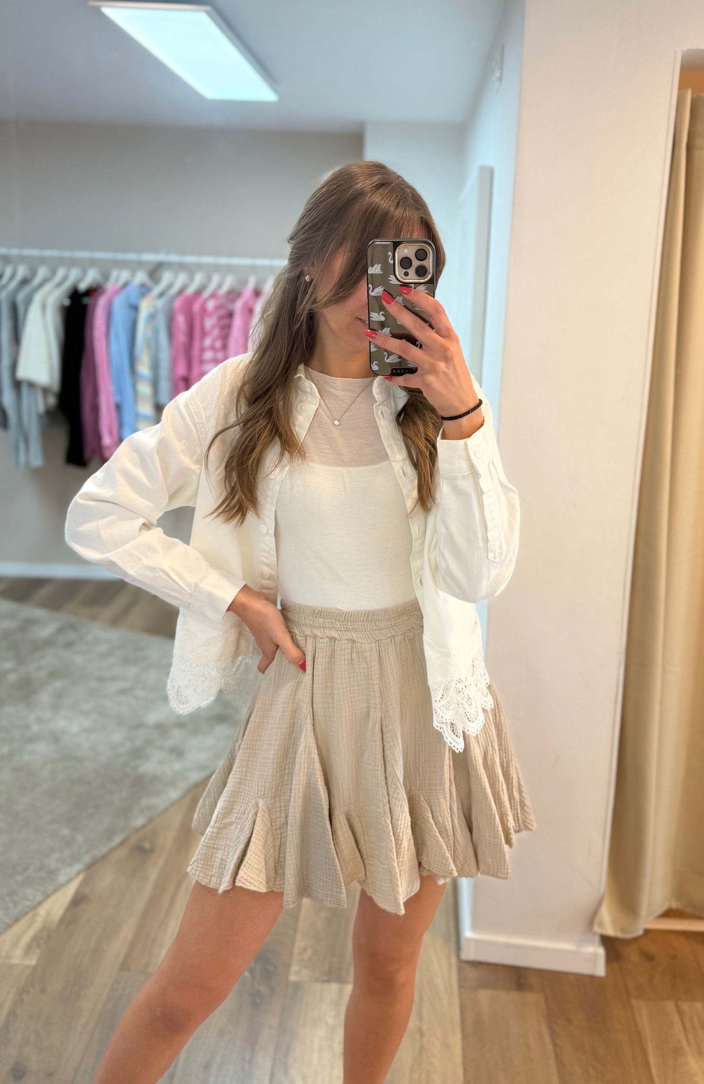 Musselinskort beige
