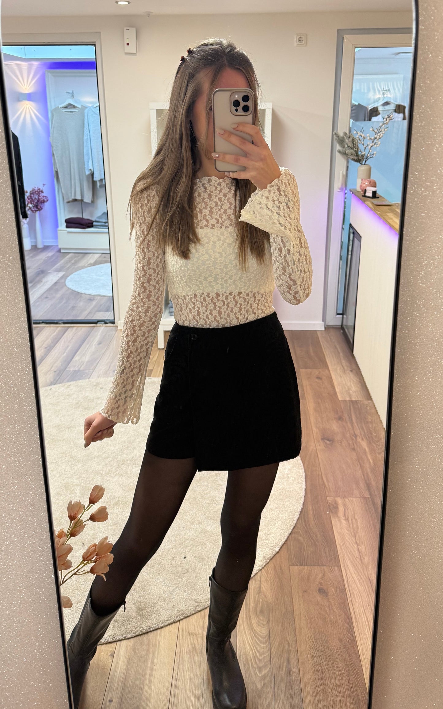 Shirt „Muster“ weiß