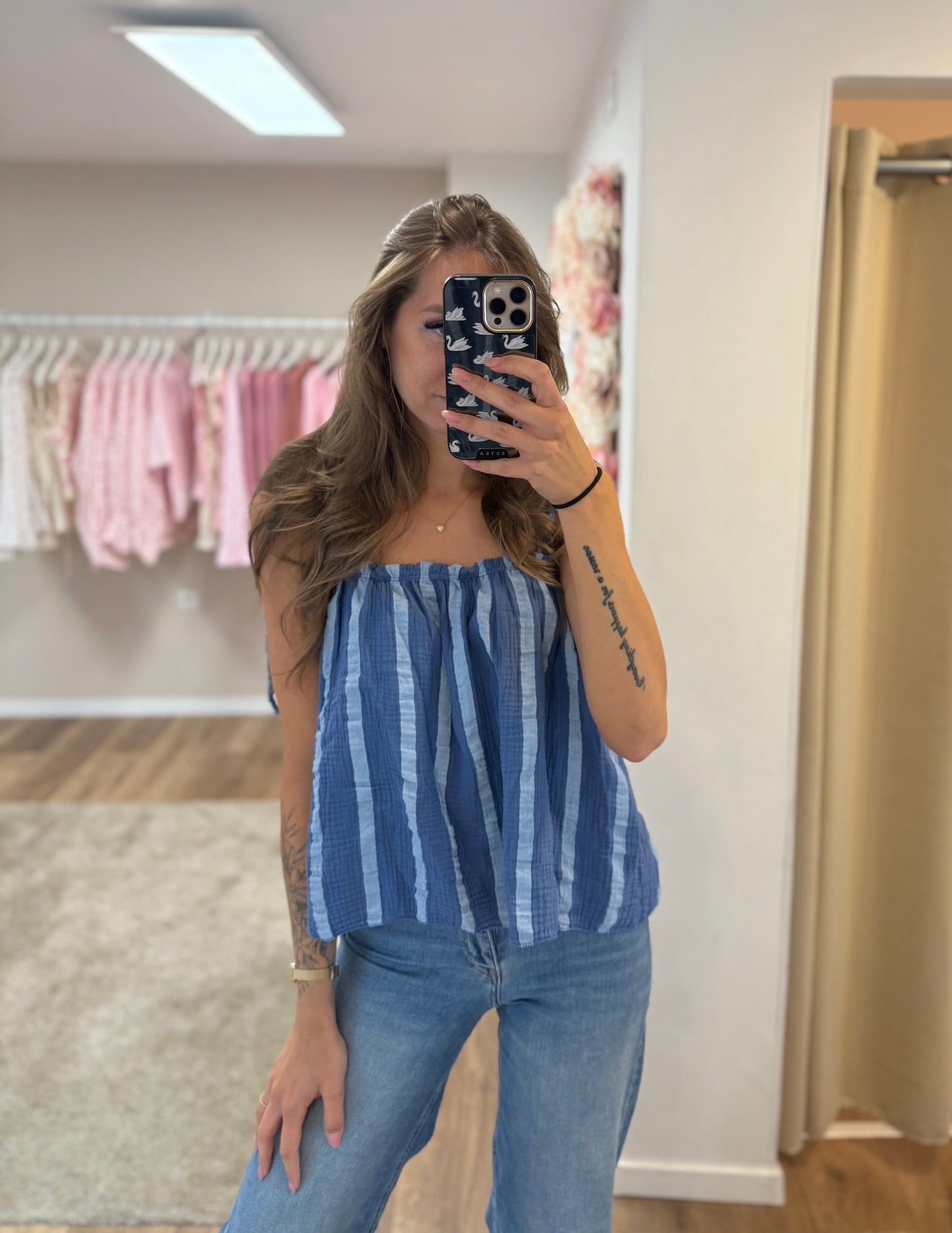 Top „Musselin Blue“