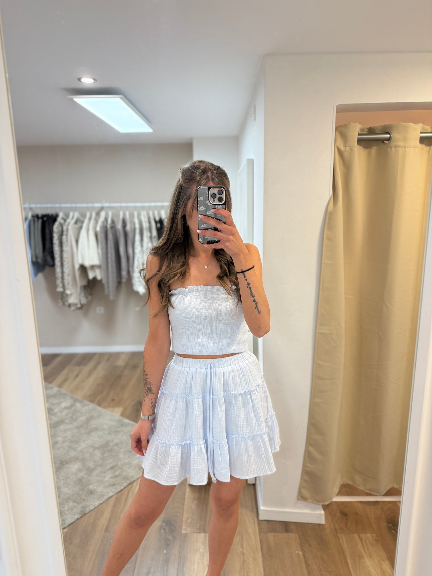 Cloudy White Skort