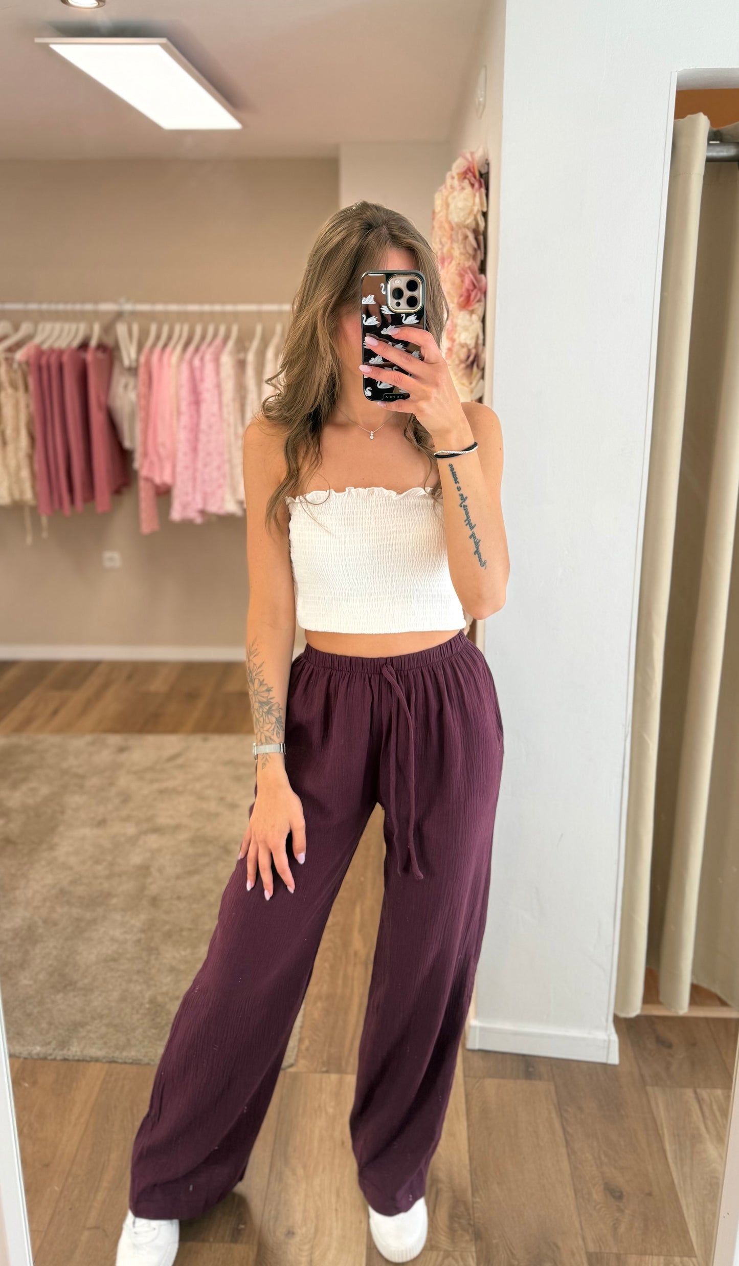 Musselinhose „Wine Breeze“
