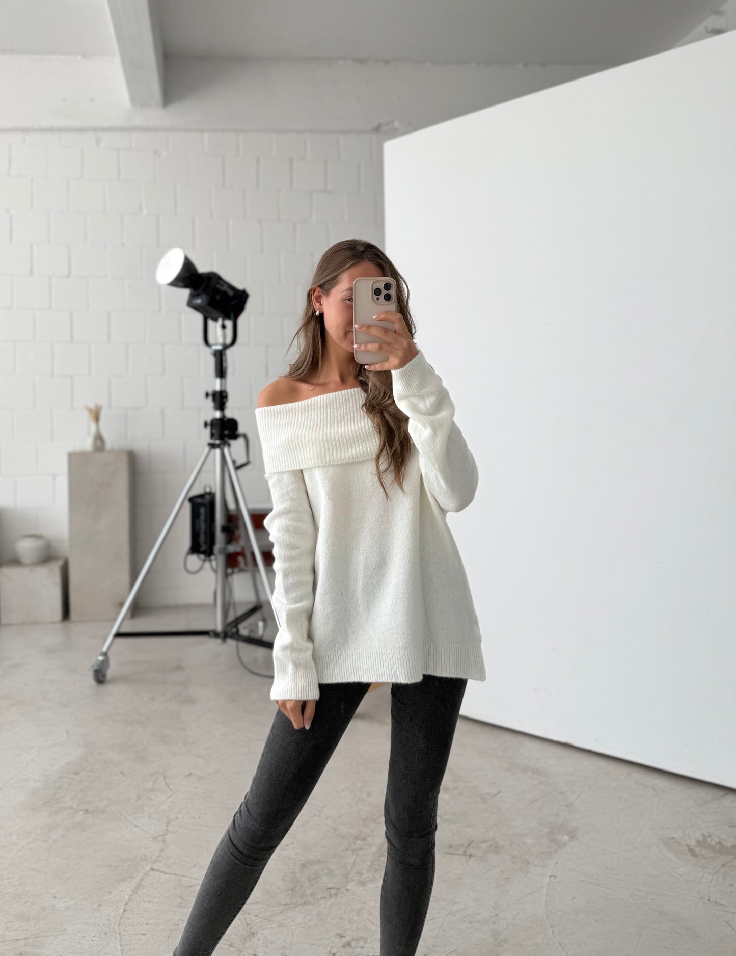 Off-Shoulder-Shirt Weiß