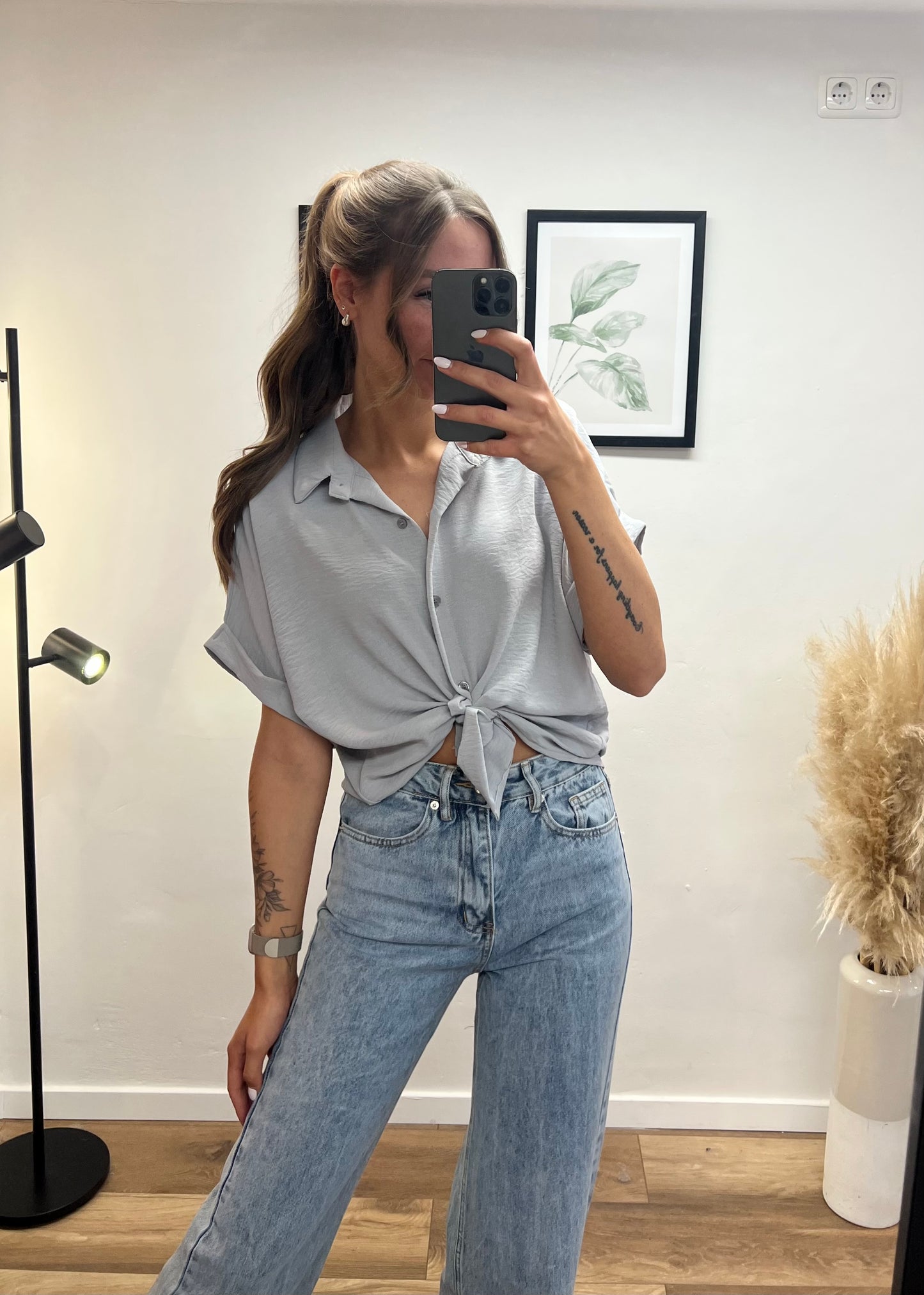Knoten Bluse verschiedene Farben
