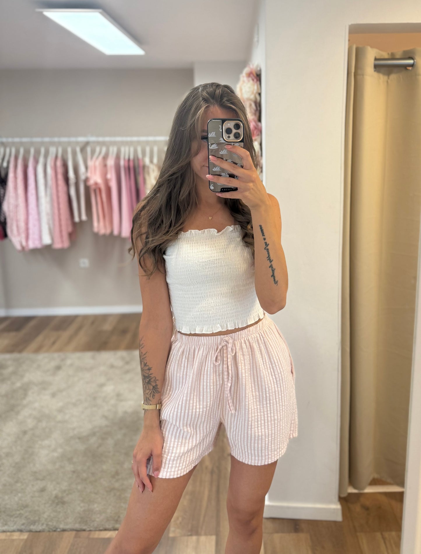 Musselinshorts „rosa“