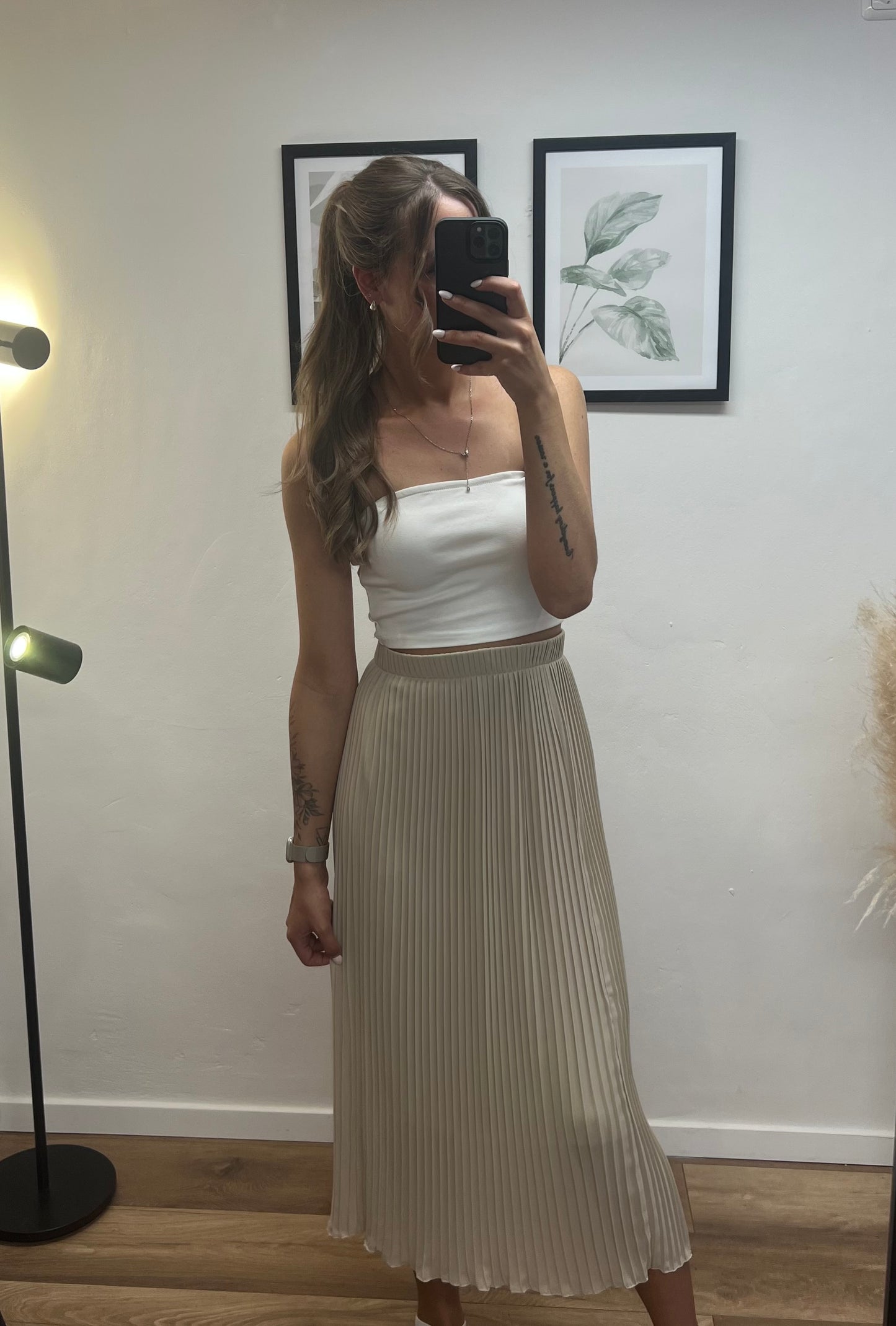 Plisseerock Beige