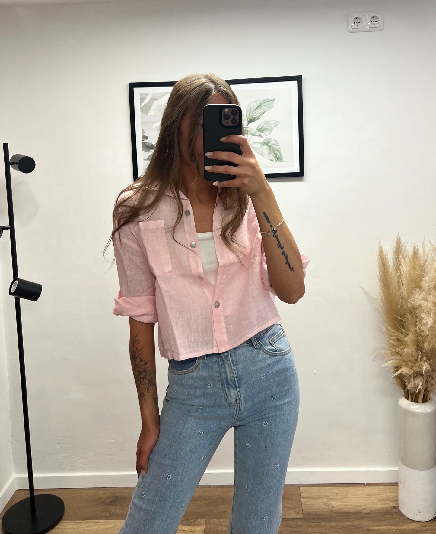 Crop Bluse Rosa