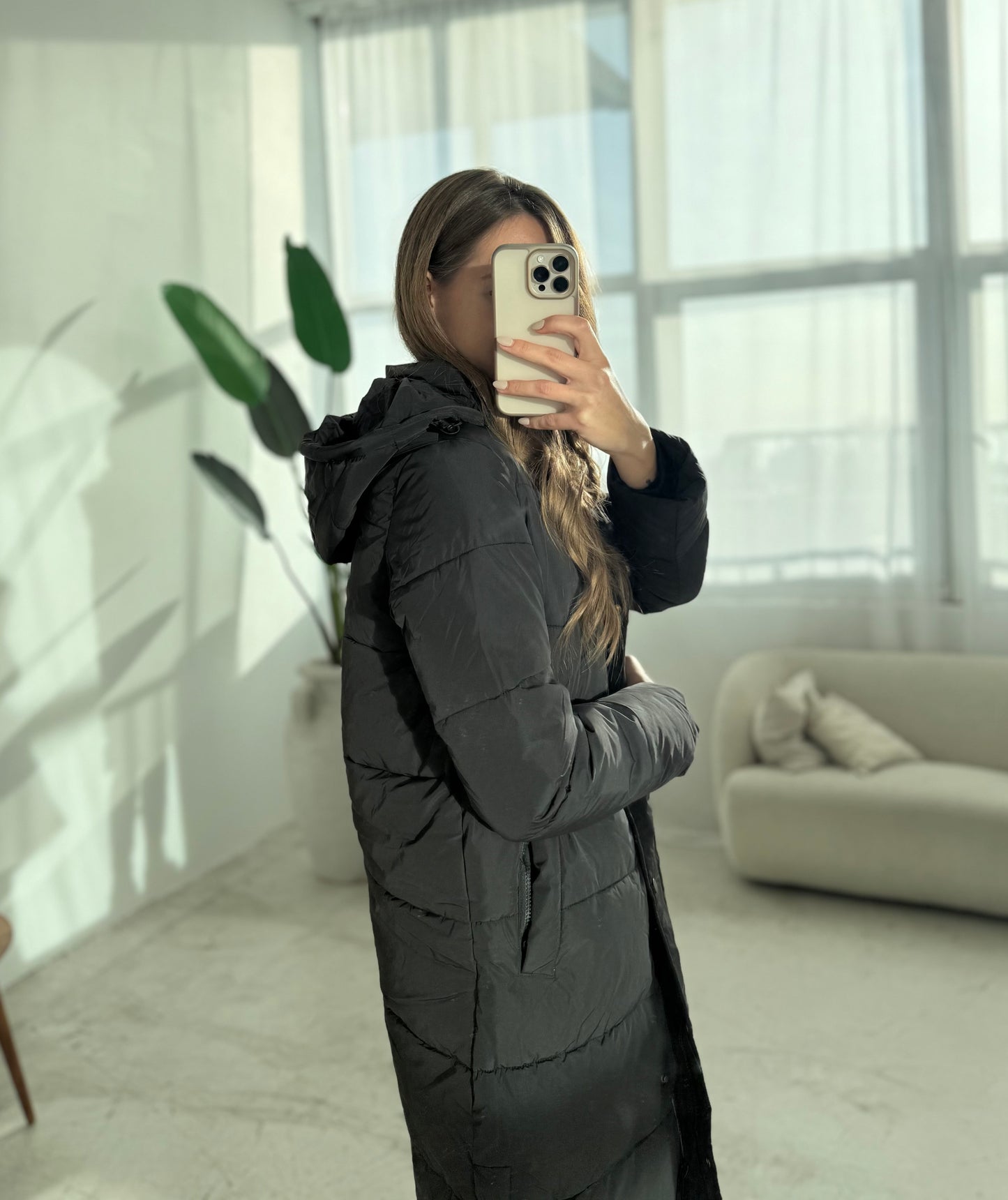 Steppmantel „schwarz“