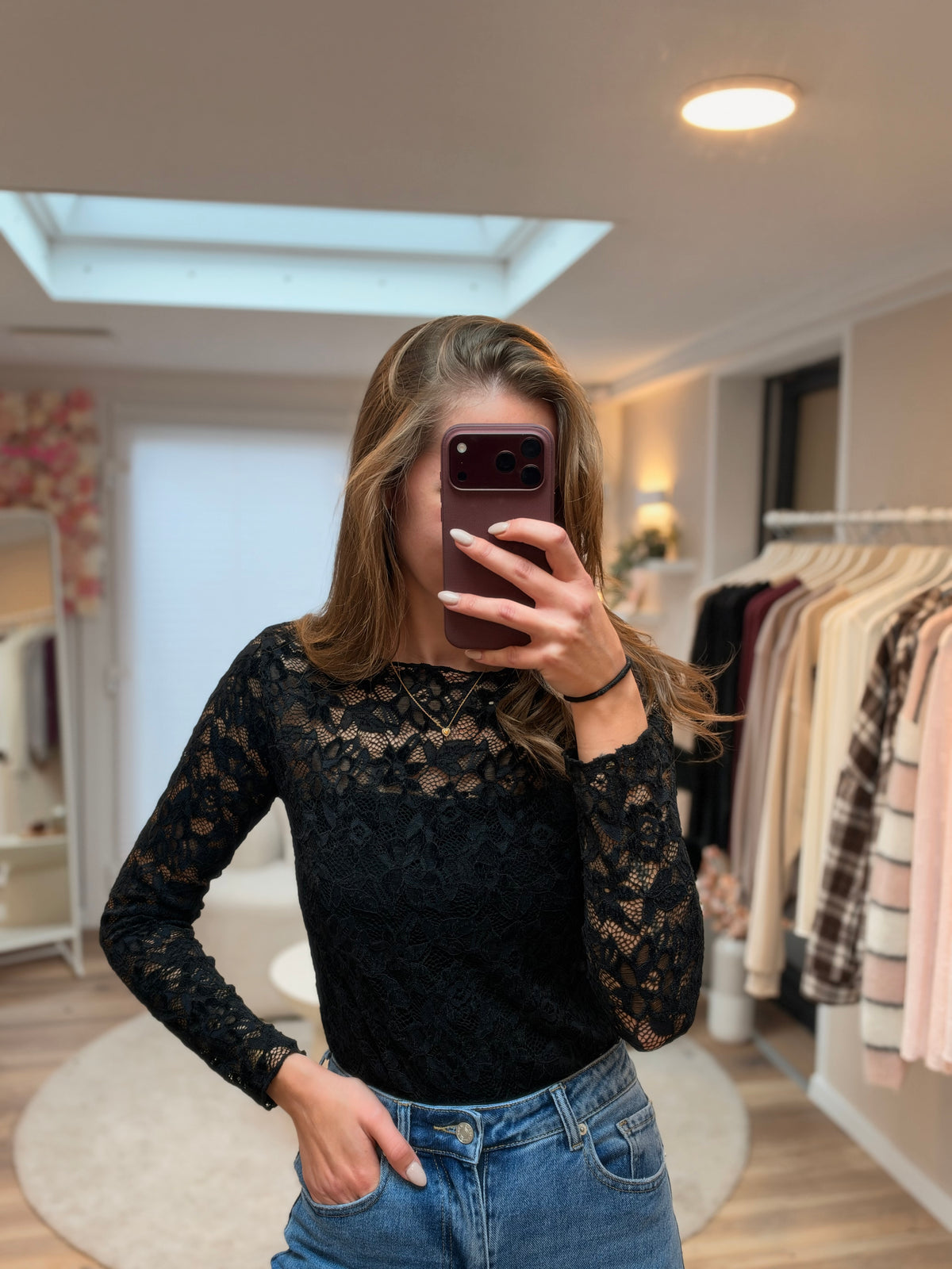Spitzenshirt „Night“