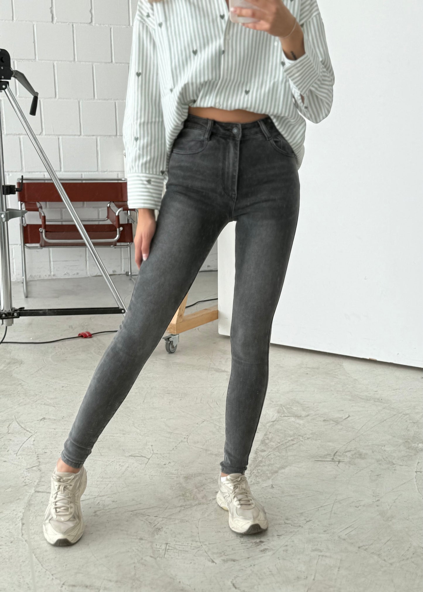 Skinny Jeans grau