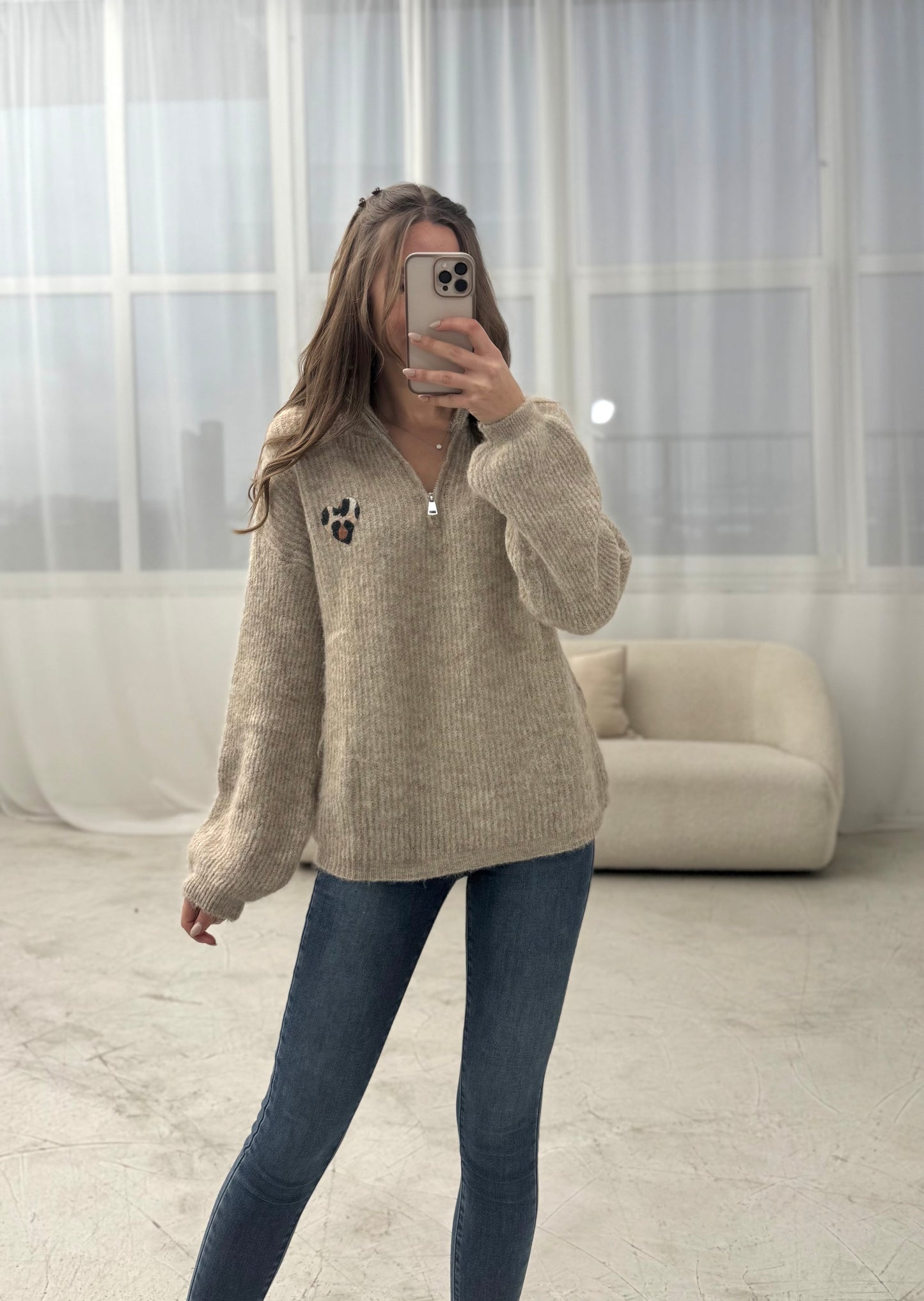 Pullover „Leo Herz“ beige