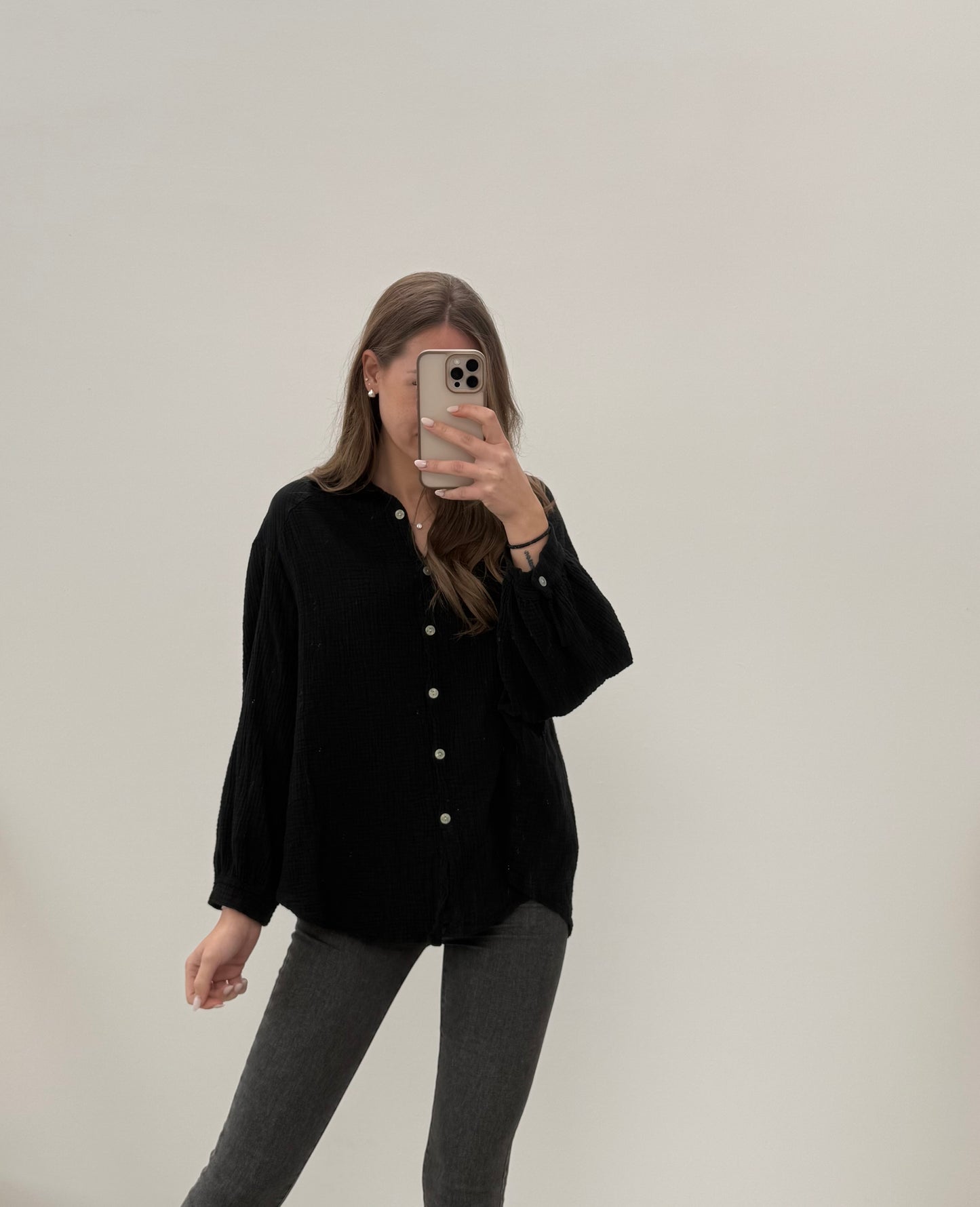 Musselinbluse schwarz