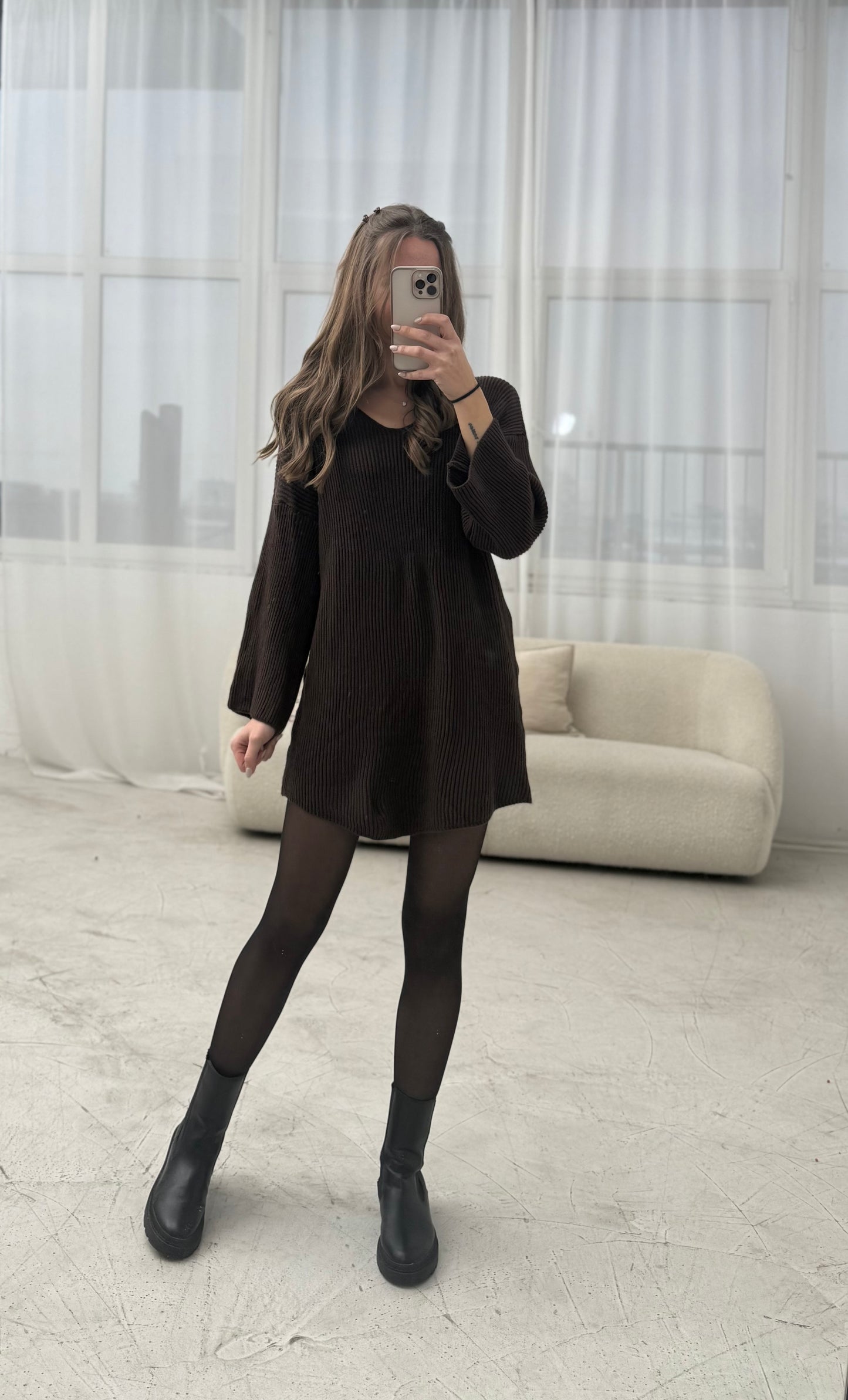 Kleid „Stella“ dunkelbraun