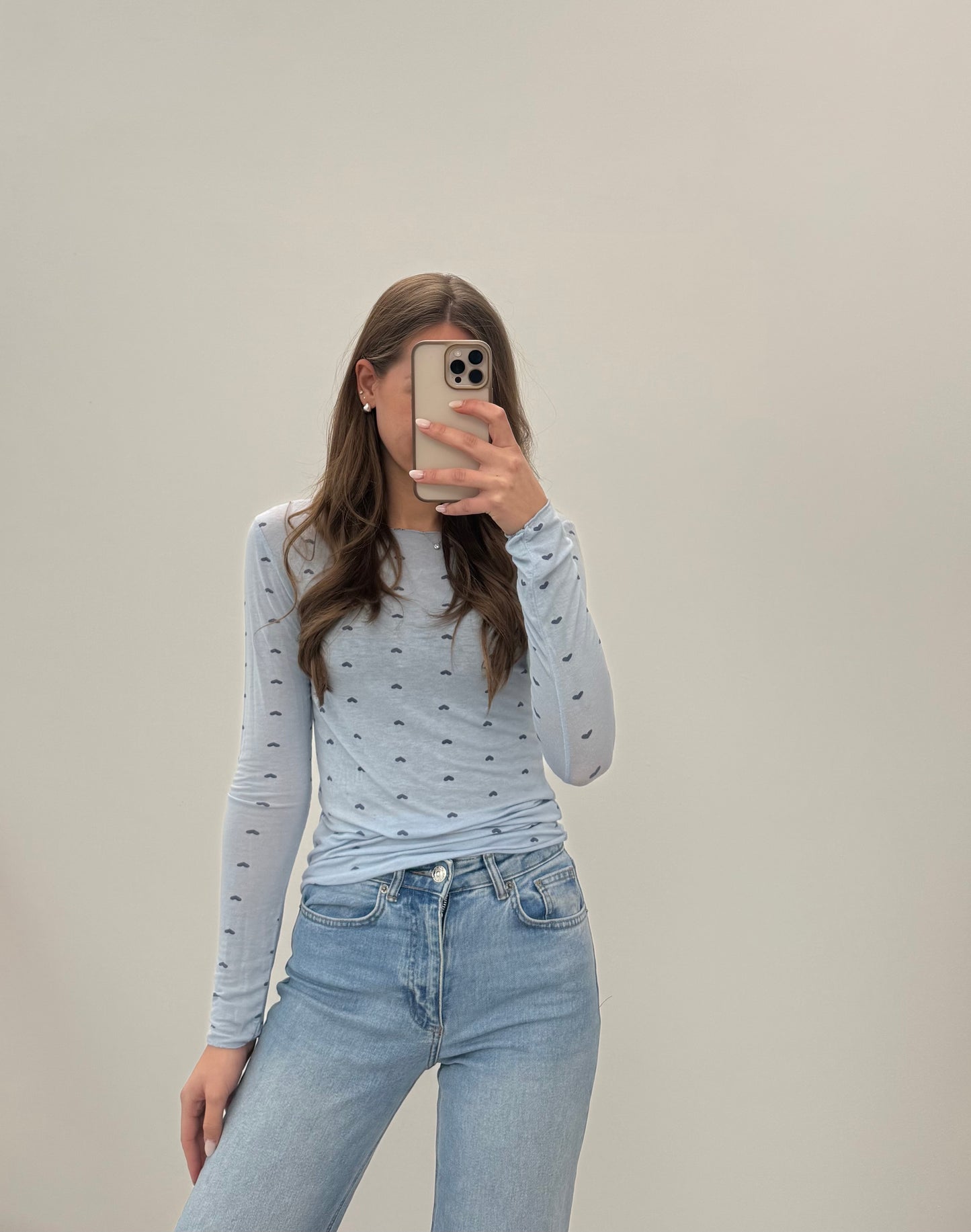 Longsleeve „Heart“ blau