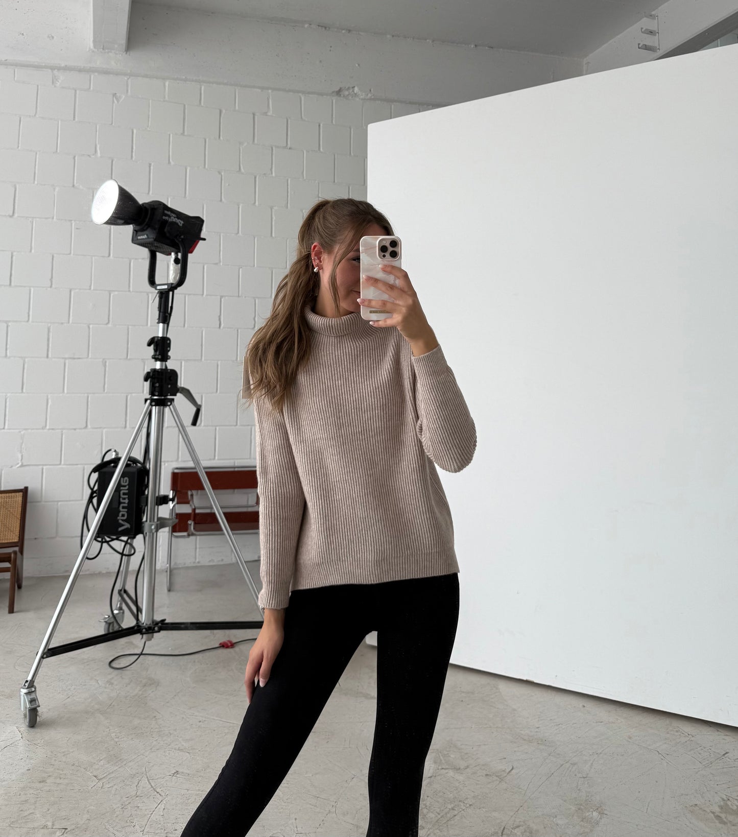 Rollkragenpullover braun