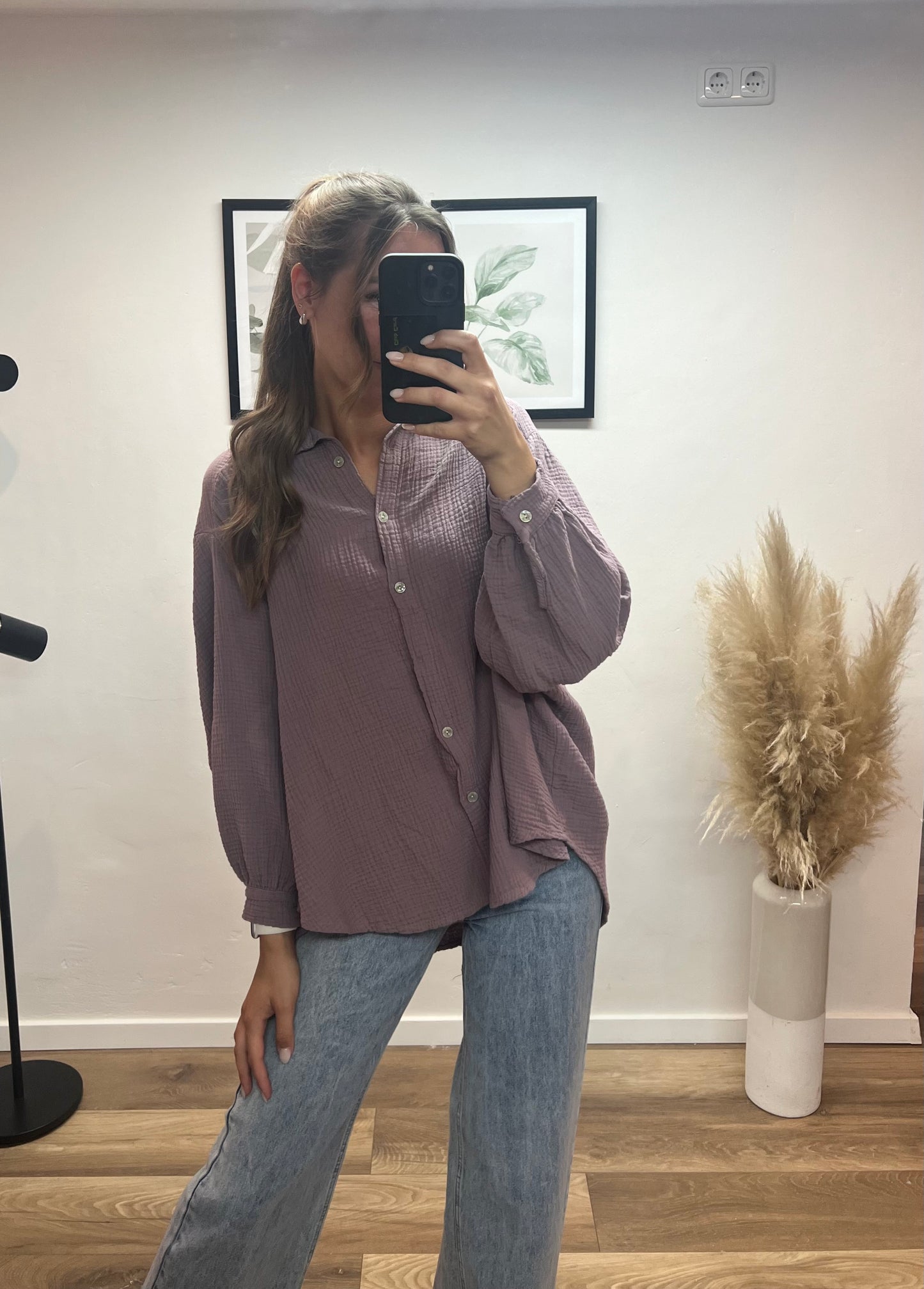 Musselinbluse Alt Rosa