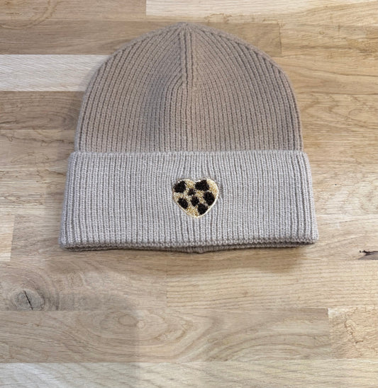 Mütze „Herz“ Leo beige
