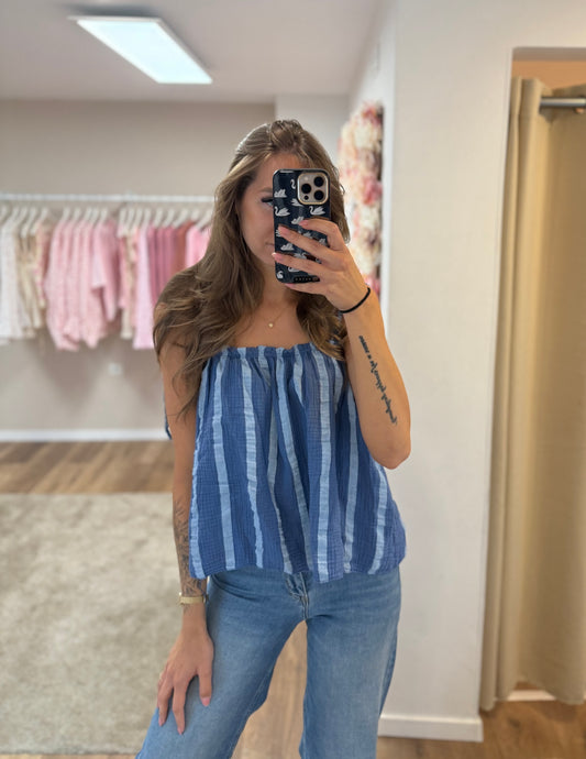 Top „Musselin Blue“