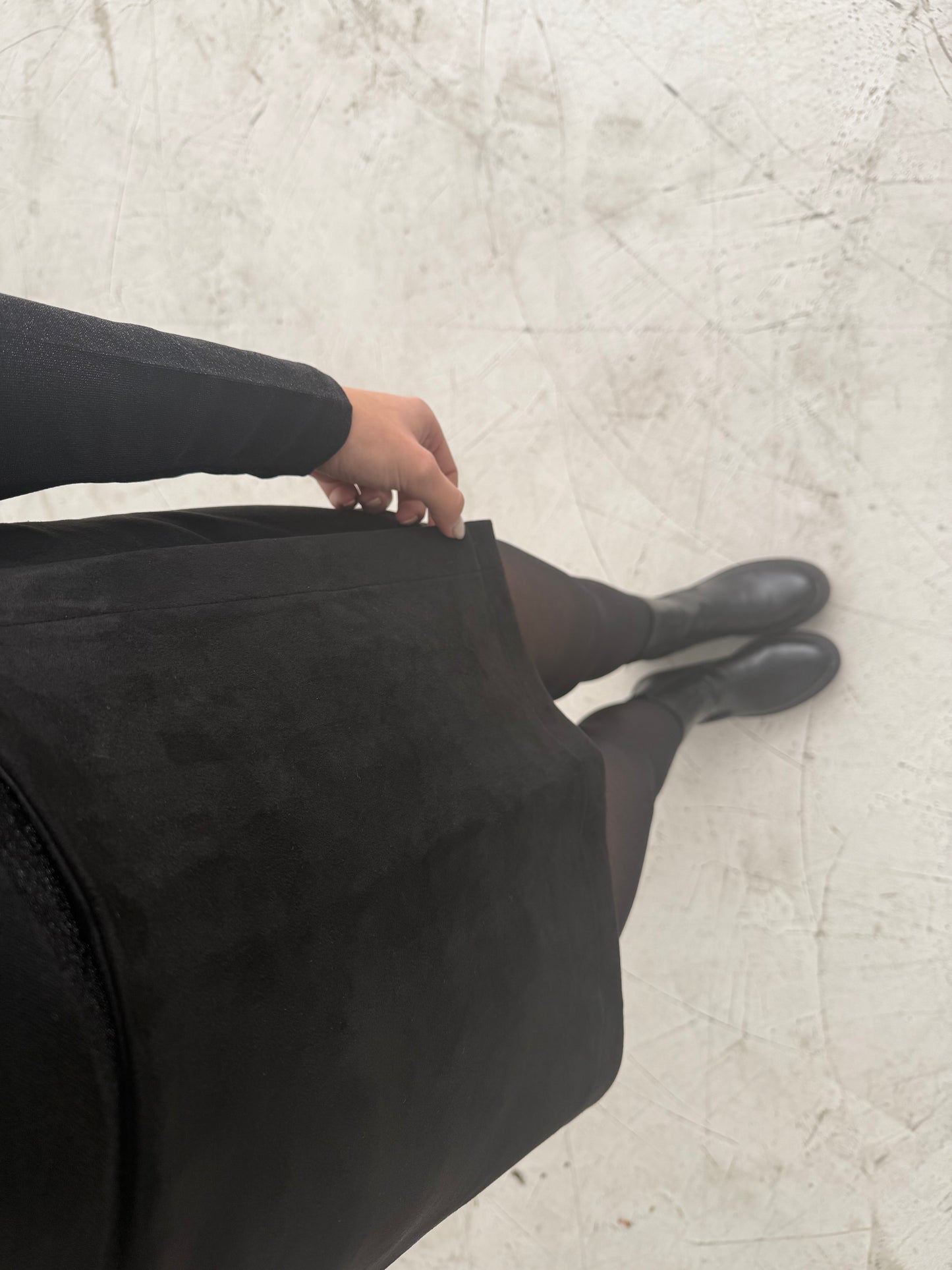 Skort Wildleder schwarz