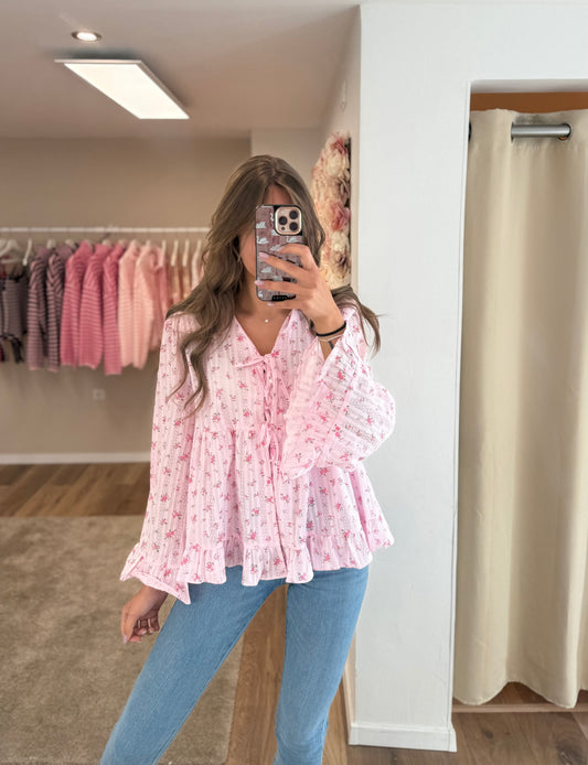 Pink Blossom Bluse