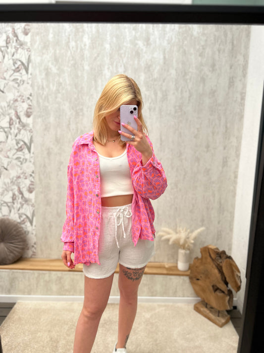 Musselinshort ,,Chill“ Weiß