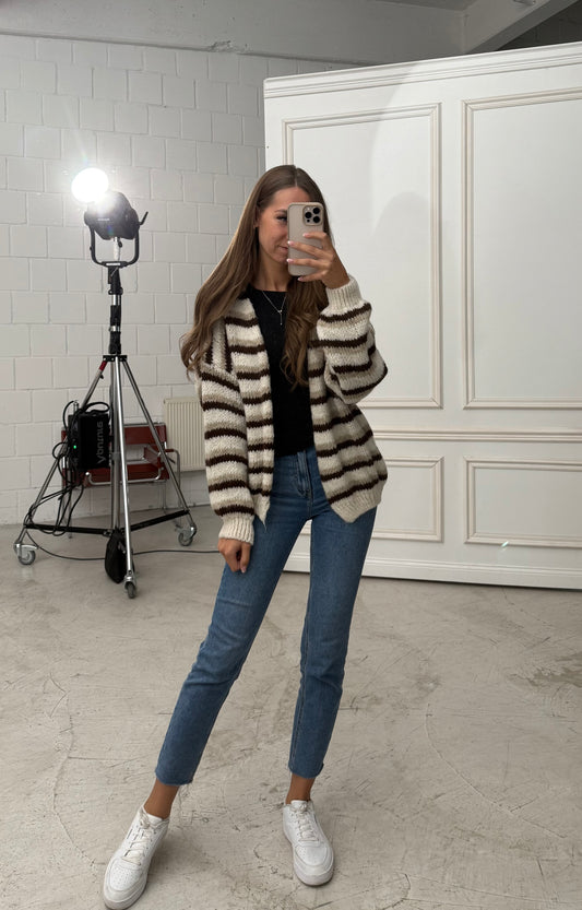 Cardigan „Elli“ Braun-beige