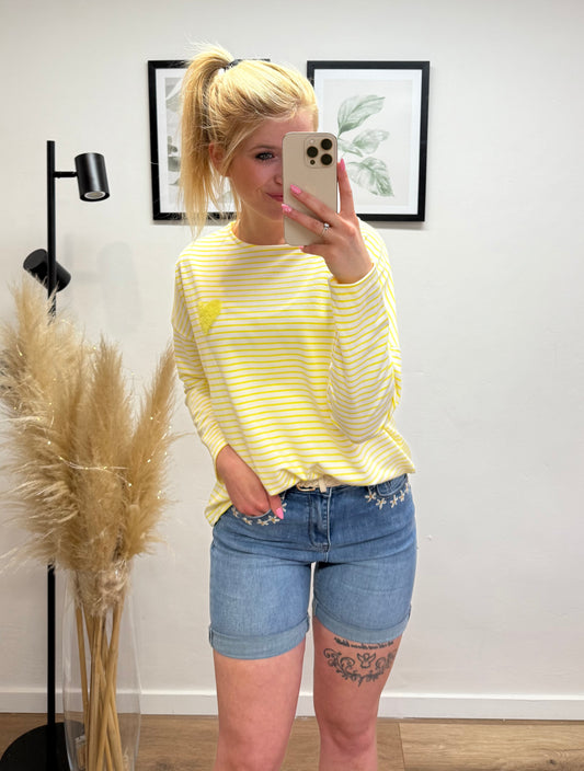 Longshirt ,,Streifen“ Gelb