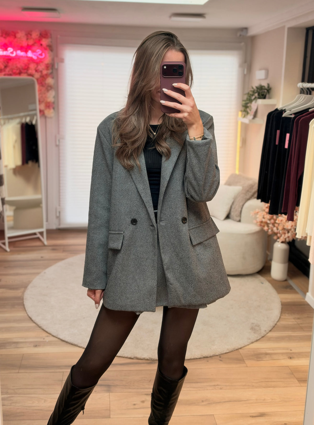 Ella Oversize-Blazer grau