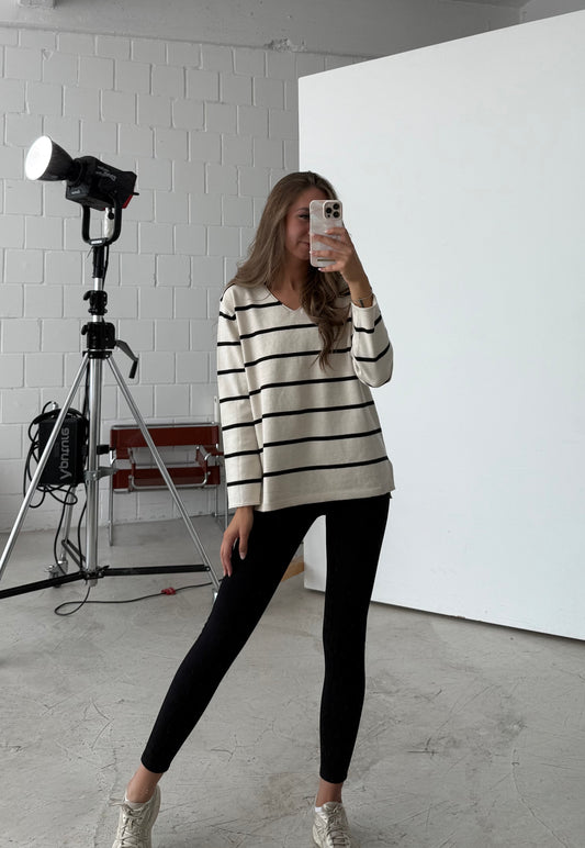 Pullover „Basic“  black-white