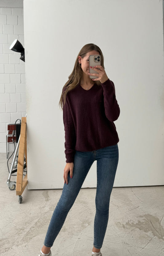 Pullover „cutout“ Bordeaux-rot