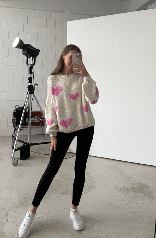 Pullover „Heart“ Creme