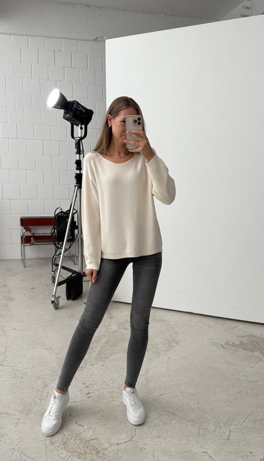 Pullover „around“ Creme
