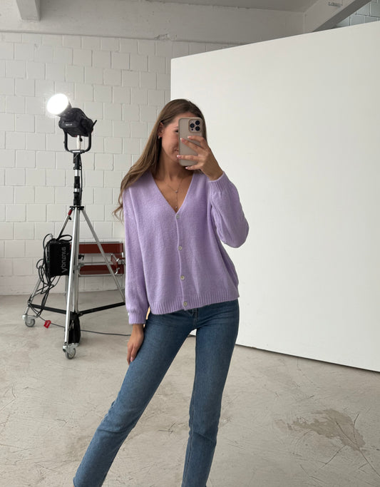 Strickjacke Flieder