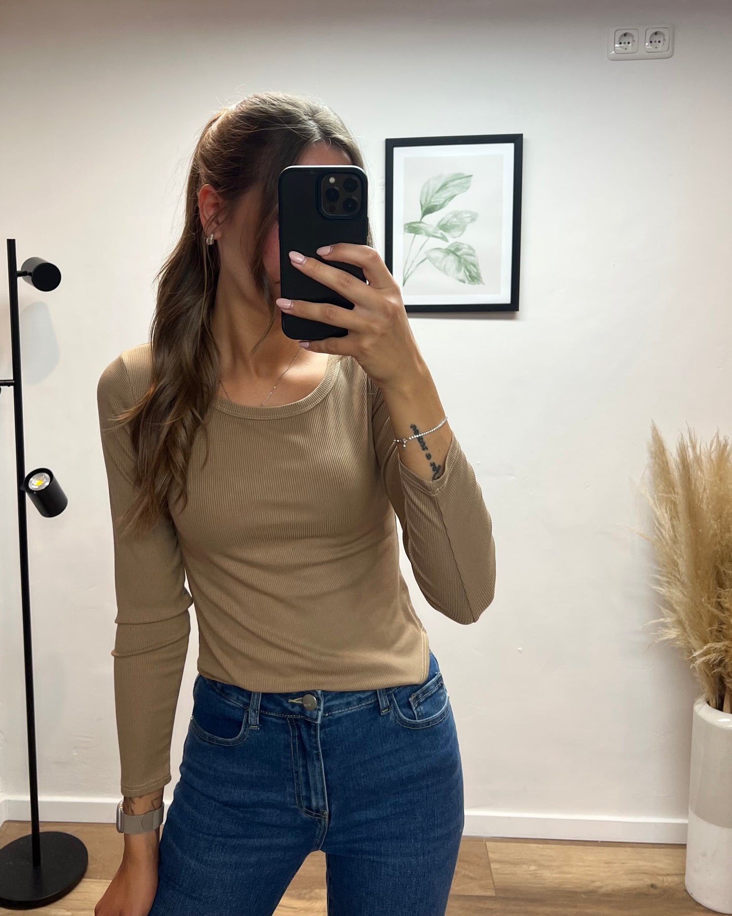 Langarmshirt braun