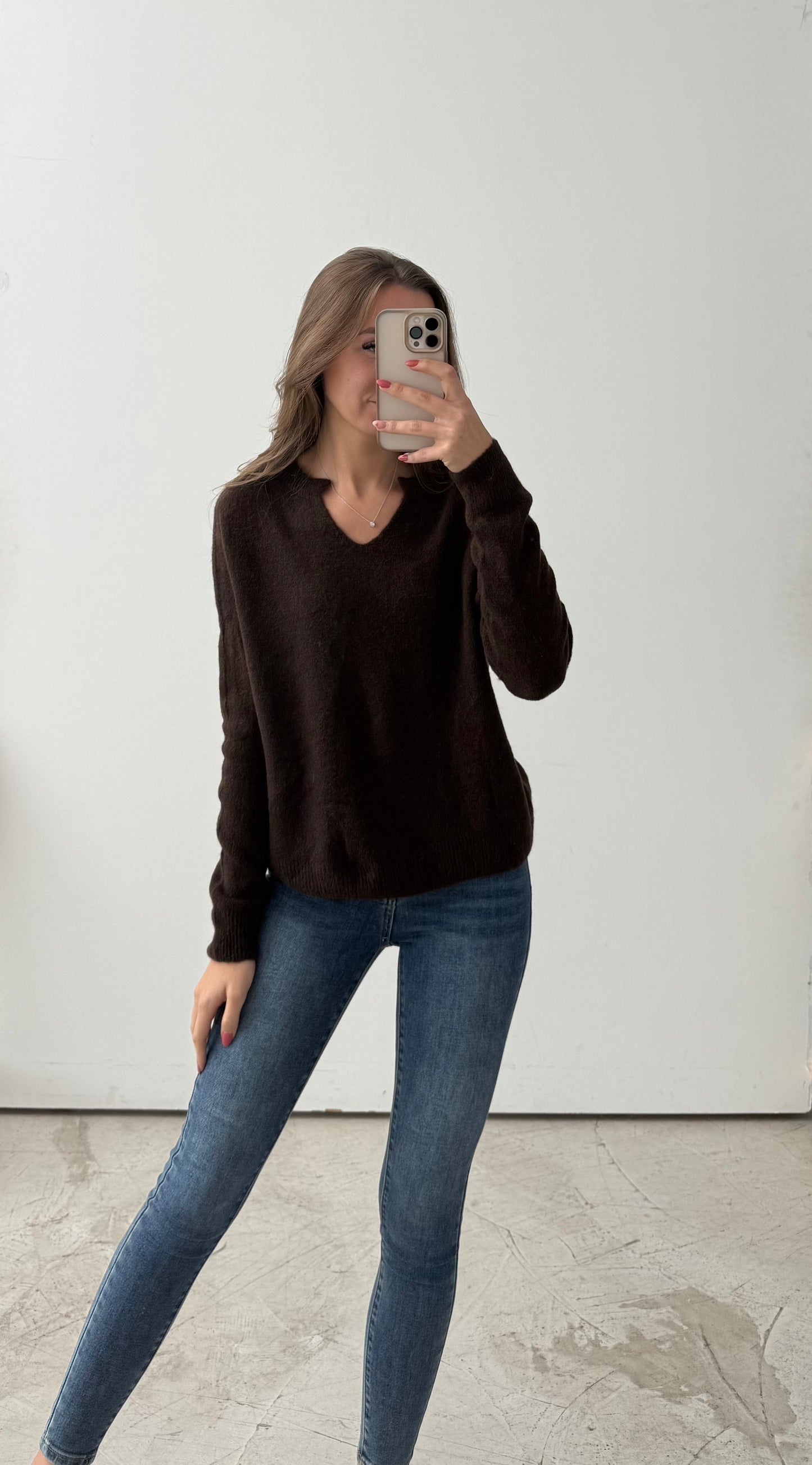 Pullover „ cutout“ braun