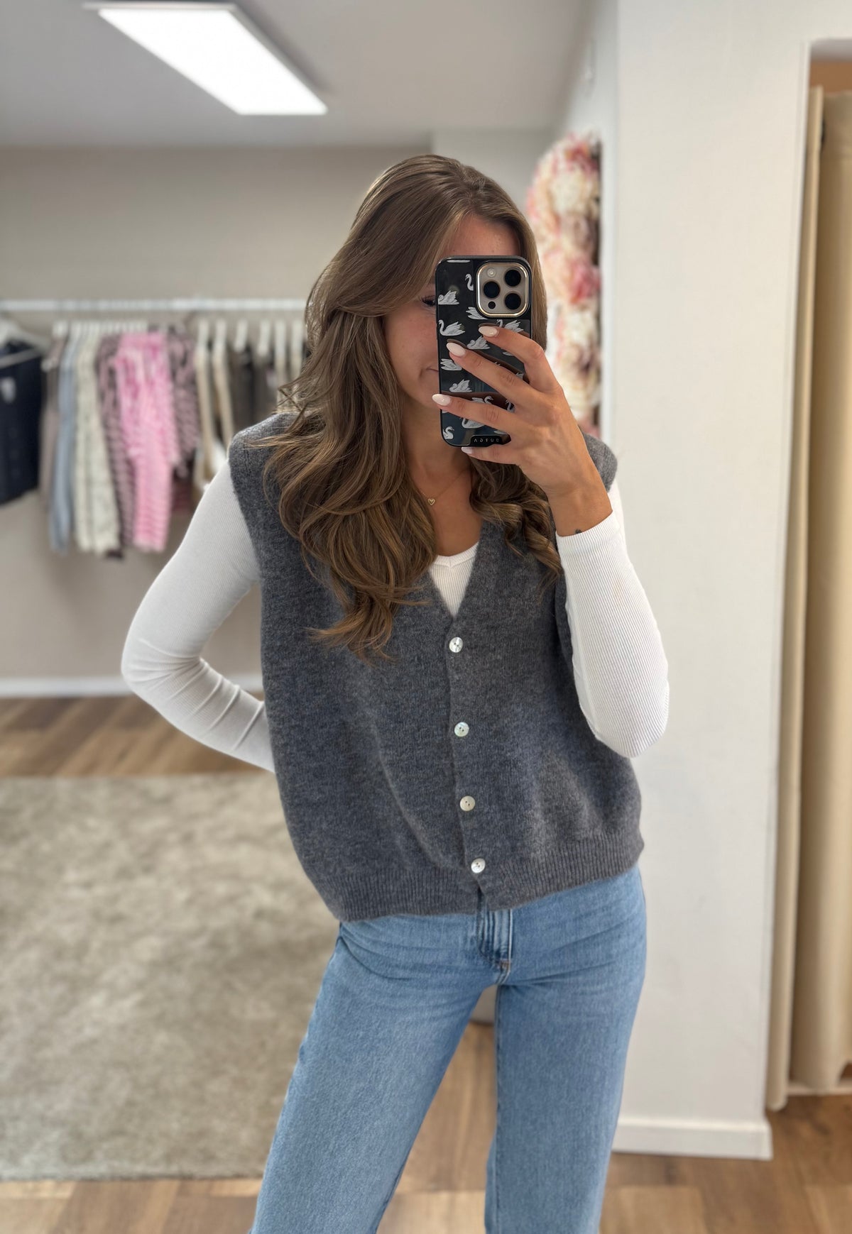 Grey Love Vest