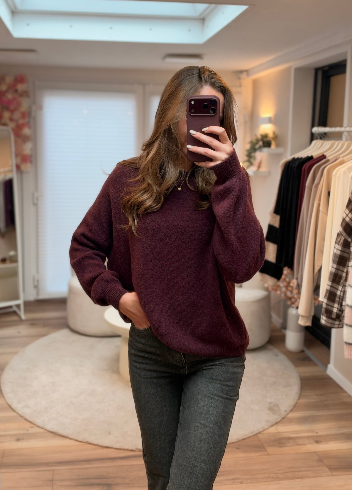 Pullover „Fall“ Bordeauxrot