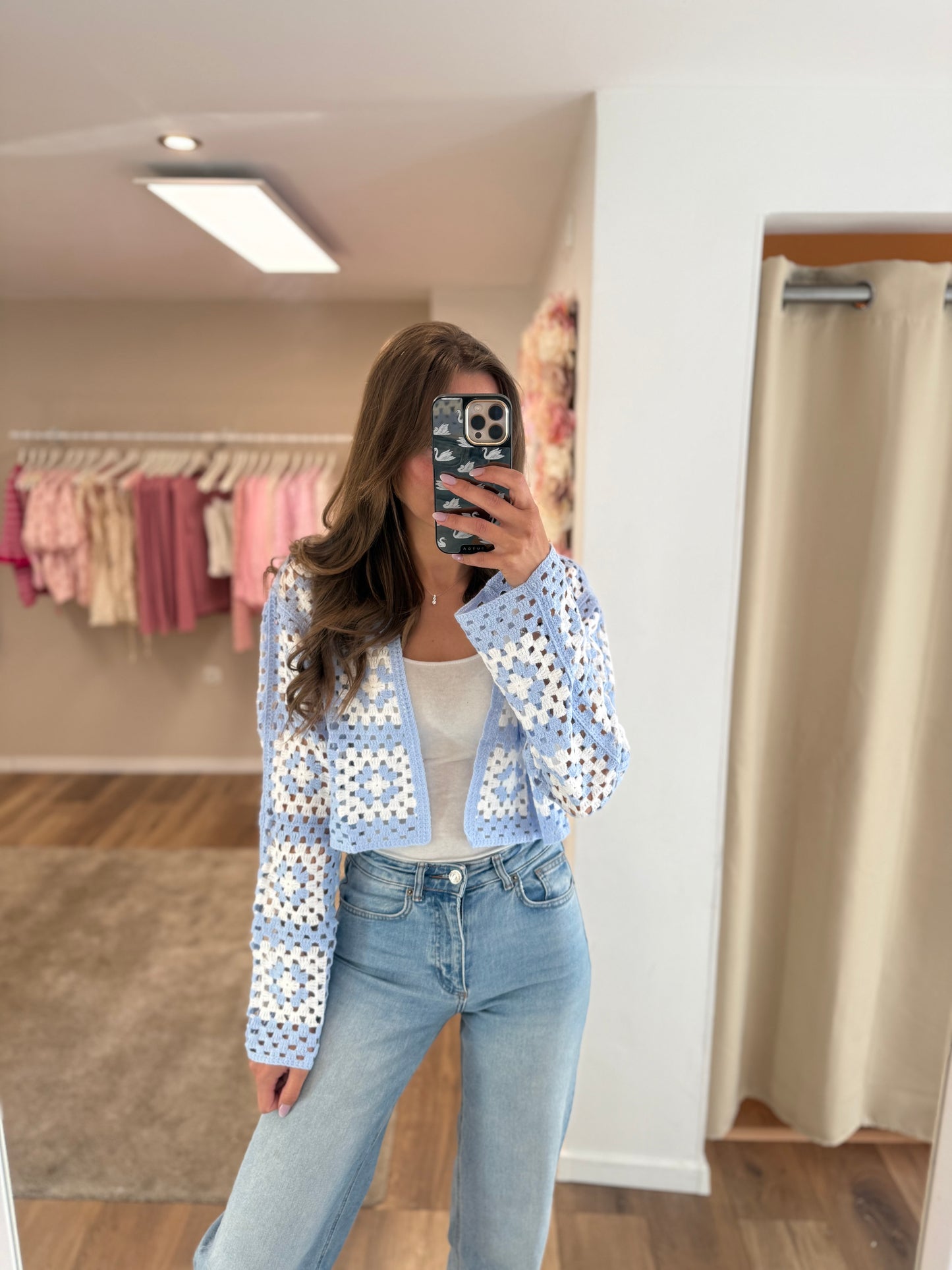 Cardigan „Blue Crochet“