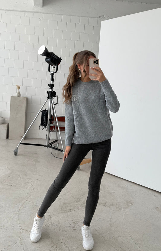 Pullover „Love“ grau