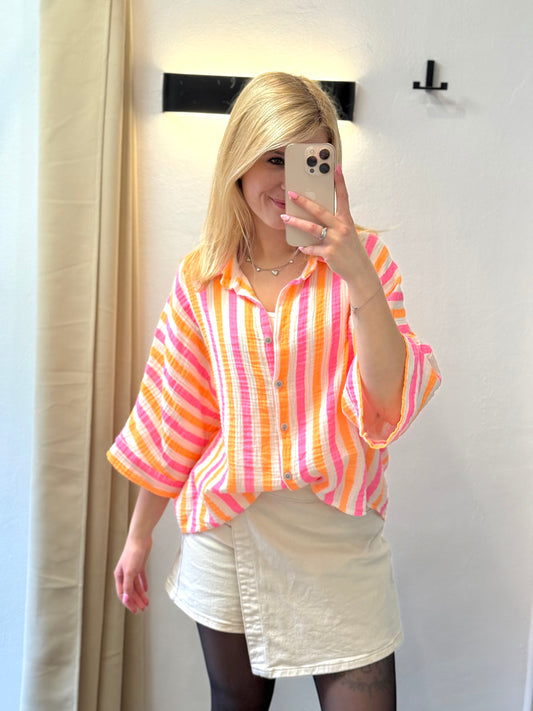 Musselinbluse Kurzarm