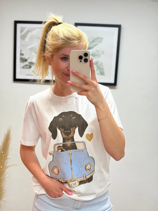 T-Shirt Dackel Blau
