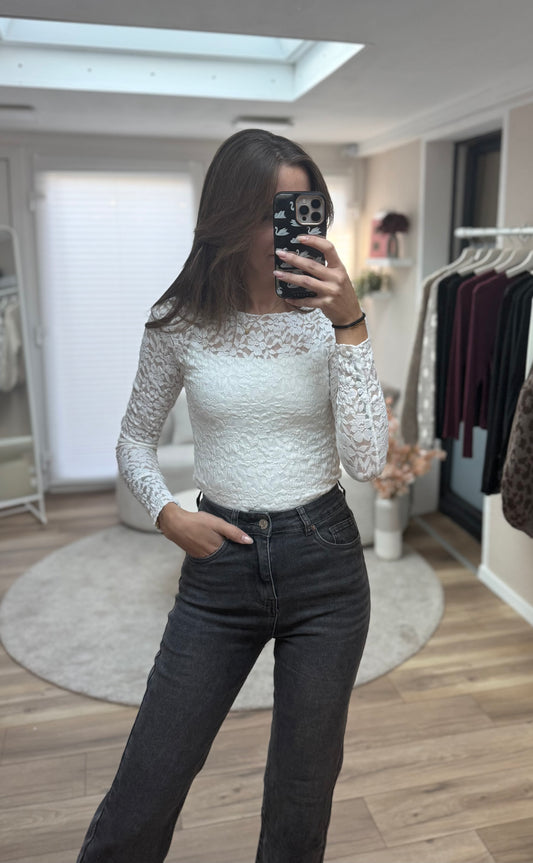Spitzenshirt weiß