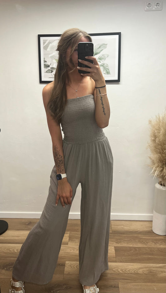 Musselinjumpsuit „Franziska“ Grau