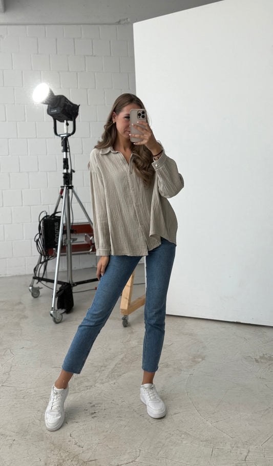Musselinbluse „Creme“