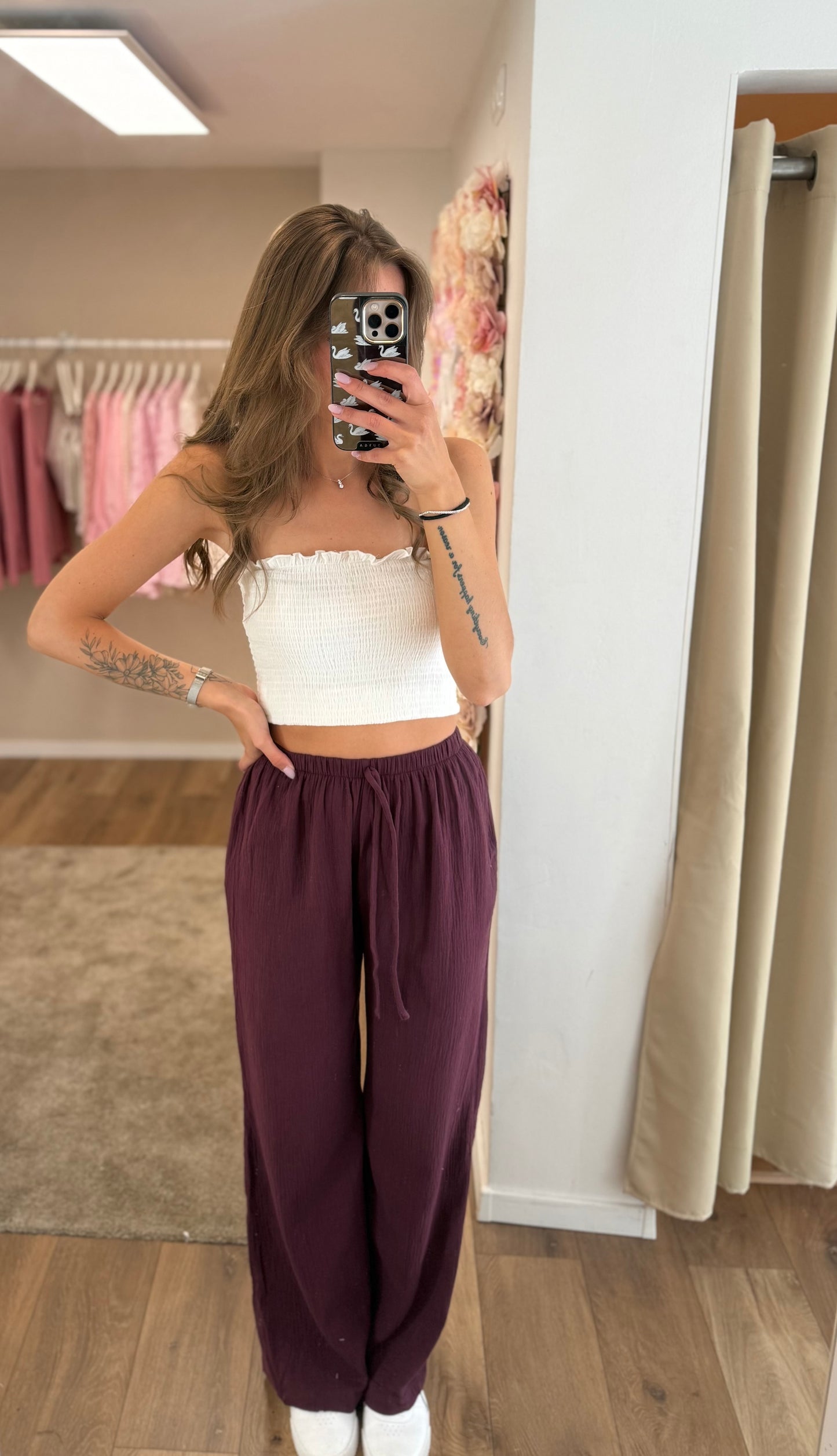 Musselinhose „Wine Breeze“