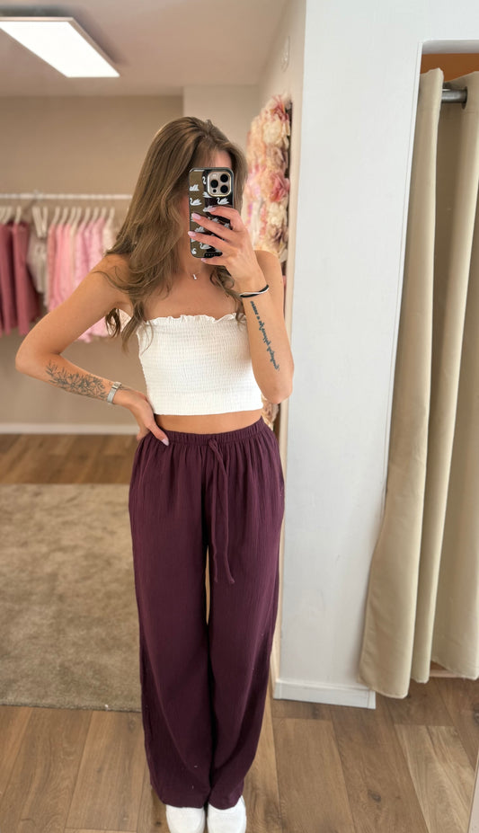 Musselinhose „Wine Breeze“