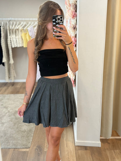 Grey Minirock (mit intergrierter Shorts)