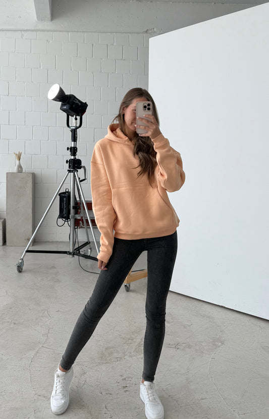 Hoodie „more“ Aprikose