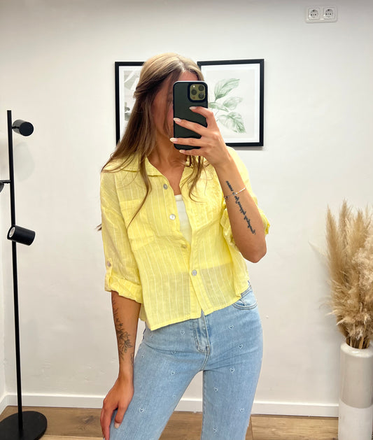 Crop Bluse Gelb