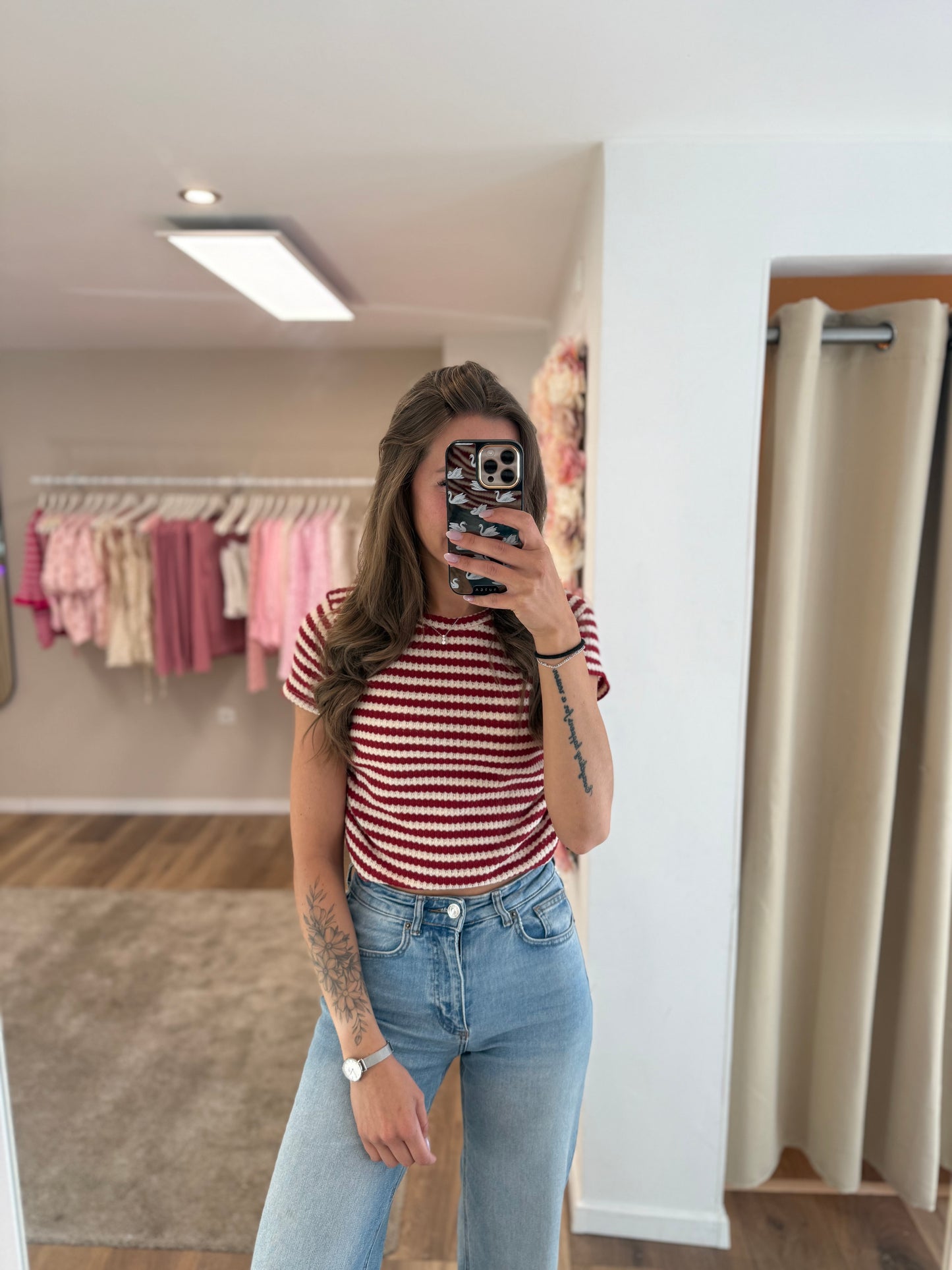 Wine Stripe Top