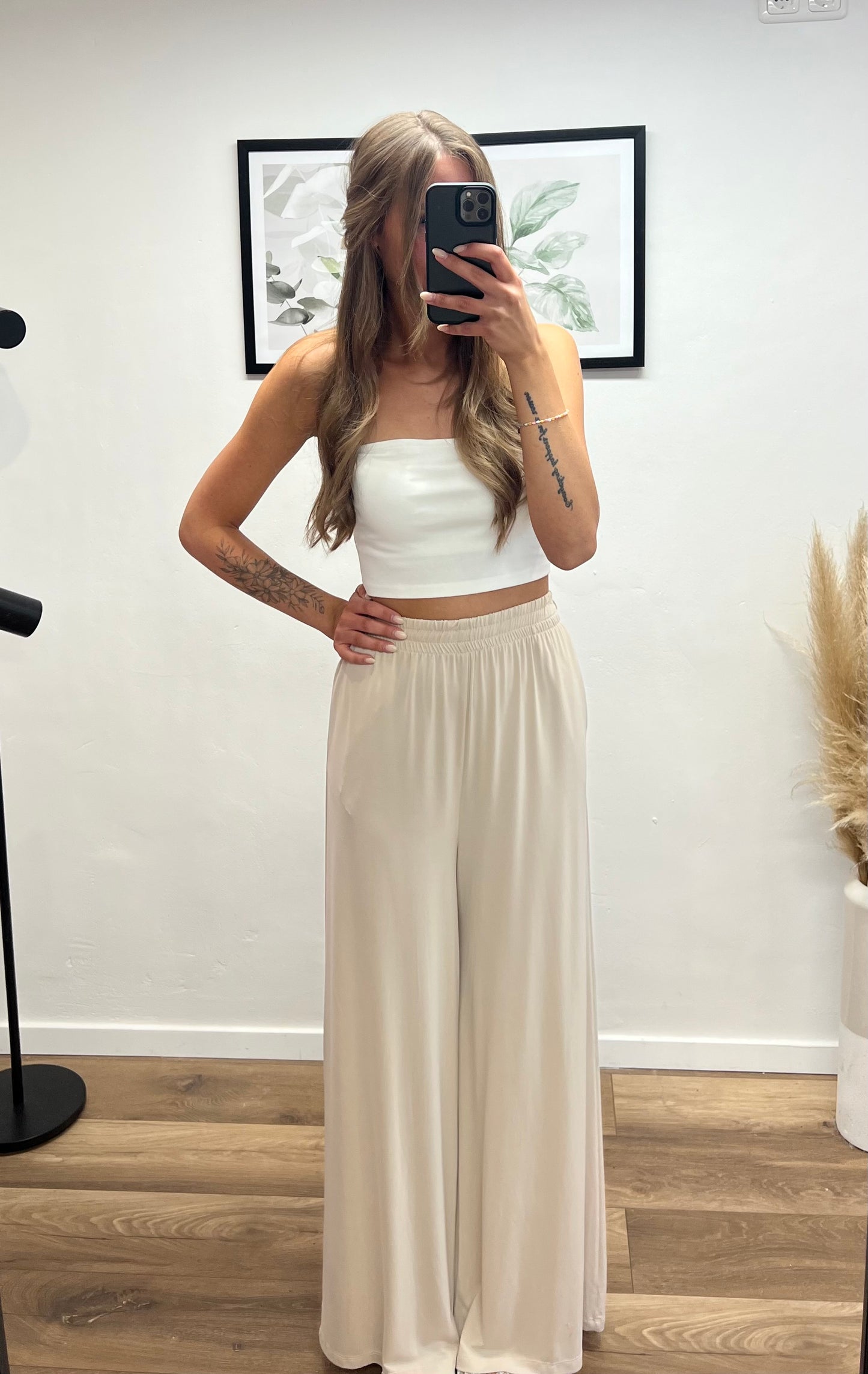 Stoffhose Beige